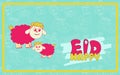 Happy Eid - Greeting Card - Translation : Happy Feast - Vector- Royalty Free Stock Photo