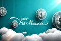 Happy eid mubarak with decorative ornaments Royalty Free Stock Photo