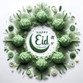 Happy Eid Mubarak design, beautiful, artistic, ketupat, ramadan theme, Islamic art