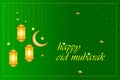 Happy eid mubarak greeting card