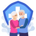 Happy elderly couple good life insurance Royalty Free Stock Photo