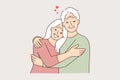 Happy elderly couple hugging Royalty Free Stock Photo
