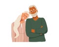 Happy elderly love couple portrait