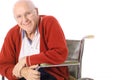 Happy elderly man in wheelchair Royalty Free Stock Photo