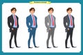 Happy elegant businessman in suit.Standing Person.Business man