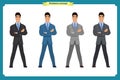 Happy elegant businessman in suit.Standing Person.Business man