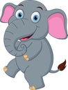 Happy Elephant cartoon dancing Royalty Free Stock Photo