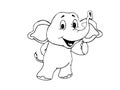 Happy Elephant Coloring Page