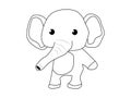 Happy Elephant Coloring Page