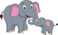 Happy Elephant family cartoon