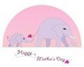 Happy Elephant Mother's Day card Royalty Free Stock Photo