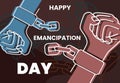 Happy emancipation day vector graphic for poster or background Royalty Free Stock Photo