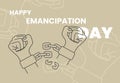 Happy emancipation day vector graphic for poster or background Royalty Free Stock Photo