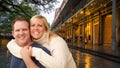 Embracing Couple Enjoying an Evening in New Orleans, Louisiana Royalty Free Stock Photo