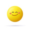 Happy emoji. Smiling face emoticon. 3d vector icon. Royalty Free Stock Photo