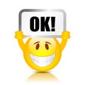 Happy emoticon with Ok sign Royalty Free Stock Photo