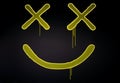 Happy Emoticon Smile Face Isolated On Black Background. Royalty Free Stock Photo