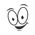 Happy emotion icon logo design. Simple joyful cartoon face