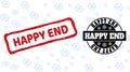 Happy End Grunge and Clean Stamp Seals for Xmas Royalty Free Stock Photo