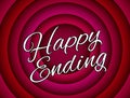 Happy end vintage retro lettering. University and college graduation concept