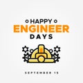 Happy Engineer Days Vector Design Illustration For Celebrate Moment