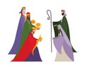 Three wise men of happy epiphany day vector design