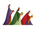 Three wise men of happy epiphany day vector design