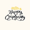 Happy Epiphany lettering quote Royalty Free Stock Photo