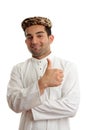 Happy ethnic man thumbs up success Royalty Free Stock Photo
