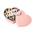 Happy everyday message in pink heart gift box Royalty Free Stock Photo