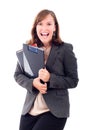 Happy excited business woman Royalty Free Stock Photo