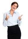 Happy excited business woman. Royalty Free Stock Photo