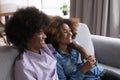 Happy excited couple of Black teenagers having fun Royalty Free Stock Photo