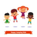 Happy and excited jumping kids Royalty Free Stock Photo