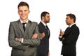 Happy executive and his team Royalty Free Stock Photo