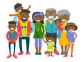 Happy extended african-american family. Royalty Free Stock Photo