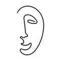 Abstract happy face one line icon Royalty Free Stock Photo