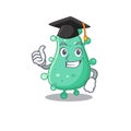 Happy face of agrobacterium tumefaciens in black graduation hat for the ceremony