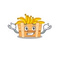 Happy face of banana fruit box mascot cartoon style Royalty Free Stock Photo