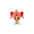 Happy Face Boxing chinese red kite cartoon character design