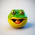 Happy face 3d frog emoji