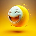 Happy face 3d moon emoji