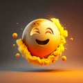 Happy face 3d moon emoji