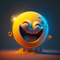 Happy face 3d moon emoji