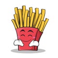 Happy face french fries cartoon character