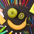 Happy face with fruit Royalty Free Stock Photo