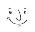 Happy face line draw Royalty Free Stock Photo