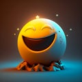 Happy face 3d moon emoji