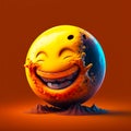 Happy face 3d moon emoji