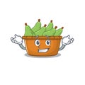 Happy face of pear fruit box mascot cartoon style Royalty Free Stock Photo